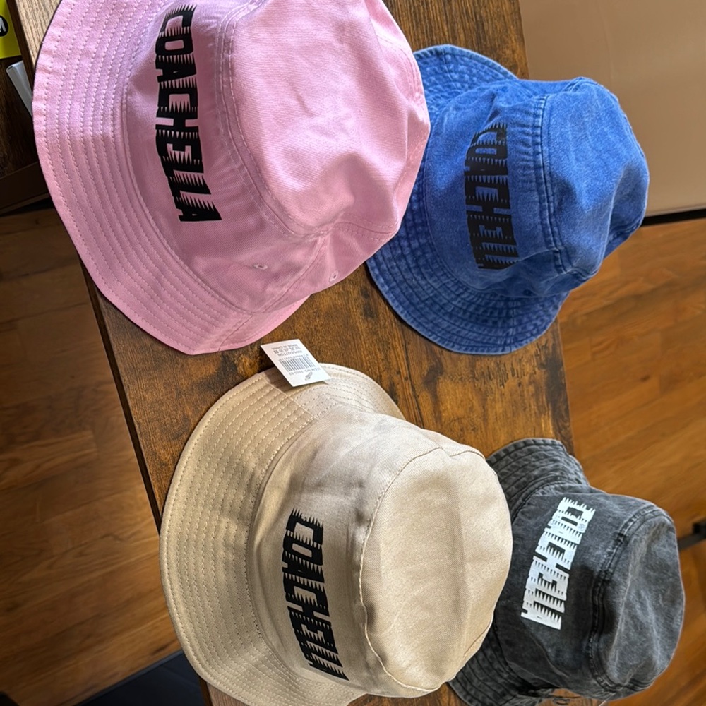 Kids Bucket Hat Set - Pink, Blue, Gray, Tan
